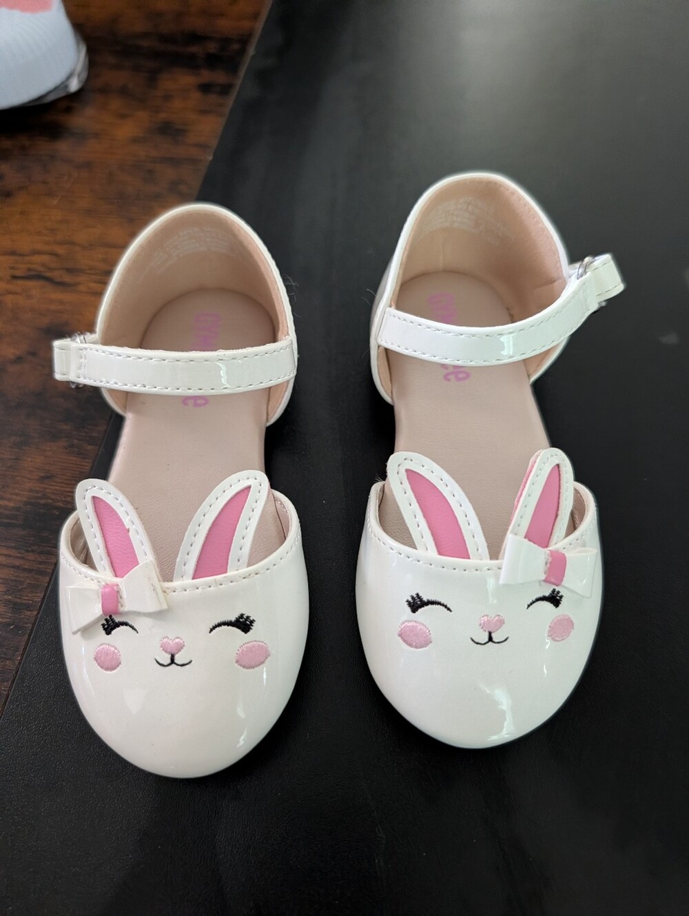 Gymboree Kids Bunny Mary Jane Shoes - White with Pink Accents